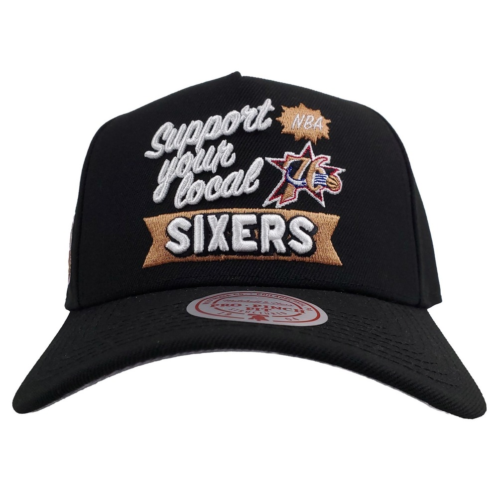 Philadelphia 76ers Mitchell & Ness NBA‎ Pro Fit Snapback Hat Cap 3D Logo NWT
